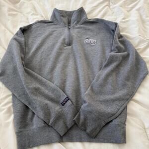 Jansport Quarter Zip Sweatshirt Mens Medium Gray AGU Logo Pullover Casual